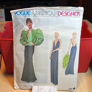 Rare vintage Vogue 2303 Bill Blass blouson and gown uncut factory fold